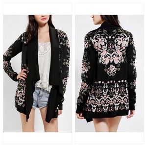 Urban Outfitters • Open Front Waterfall Floral Cardigan